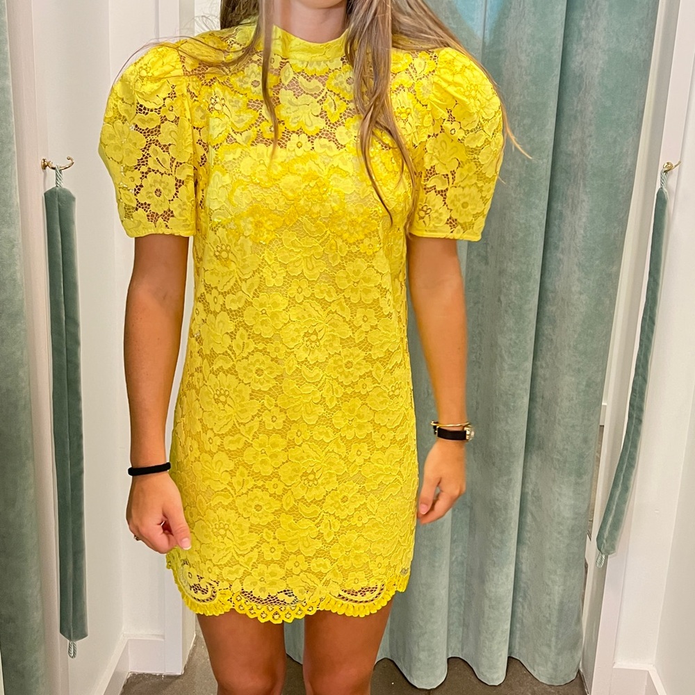 NWT Marc Jacobs Yellow lace shift dress